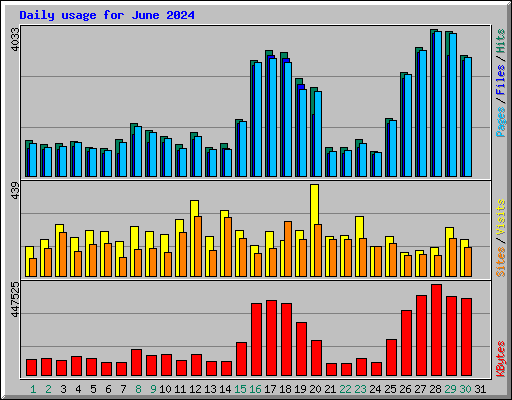Daily usage for June 2024