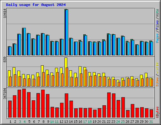 Daily usage for August 2024