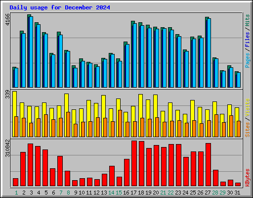 Daily usage for December 2024