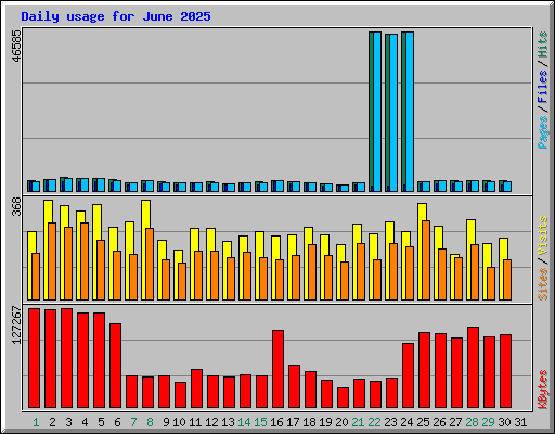 Daily usage for June 2025
