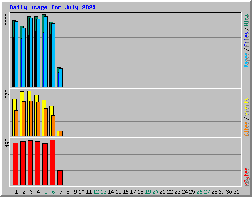 Daily usage for July 2025