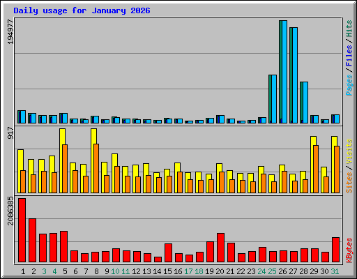Daily usage for January 2026