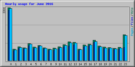 Hourly usage for June 2016