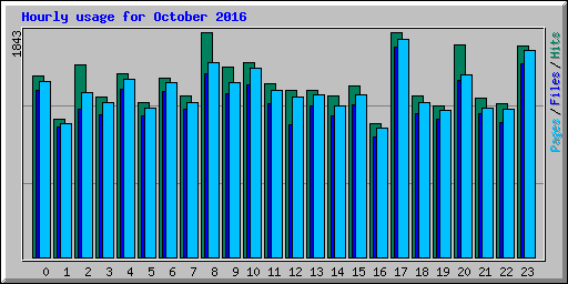 Hourly usage for October 2016