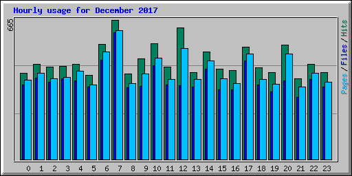 Hourly usage for December 2017