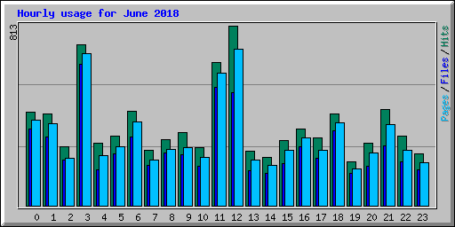 Hourly usage for June 2018