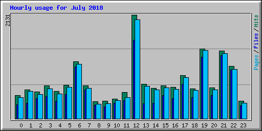 Hourly usage for July 2018