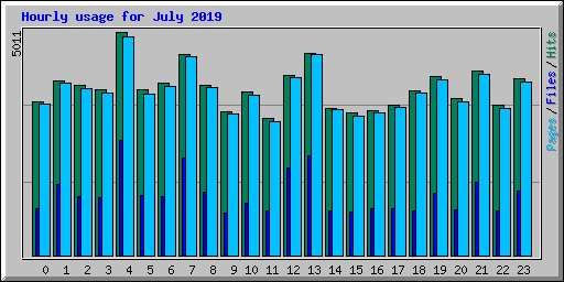 Hourly usage for July 2019