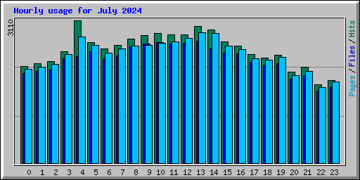 Hourly usage for July 2024
