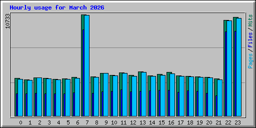 Hourly usage for March 2026